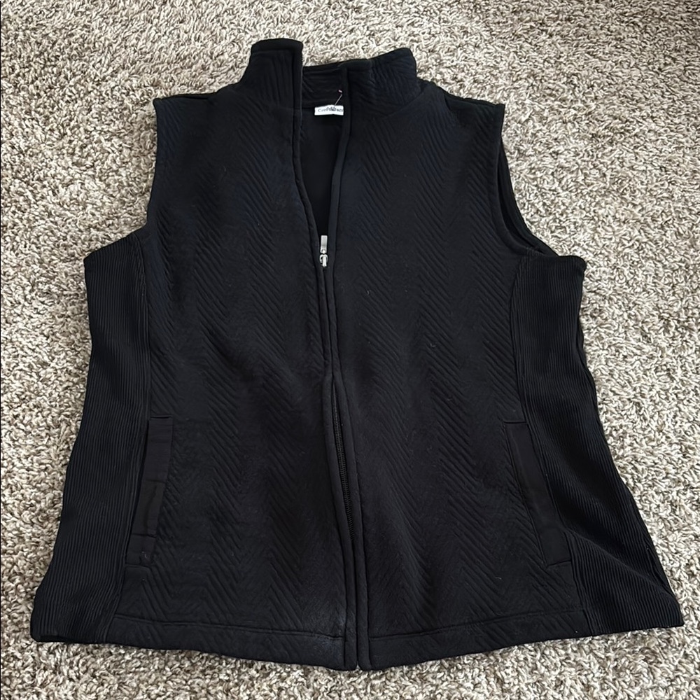 Croft & Barrow Black Zip-Up Vest